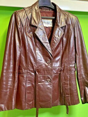 Vintage Wilson Suede & Leather Ladies Black Leather Jacket Size 10